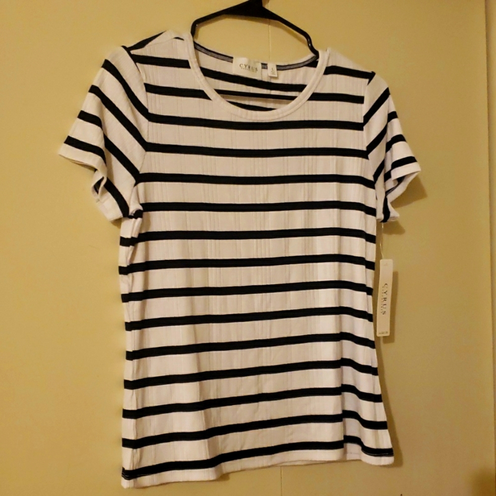 CYRUS Essentials Short Sleeve Striped Top
